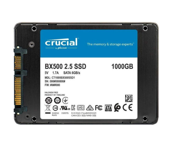 Crucial BX500 1TB 3D NAND SSD 2.5 Inch