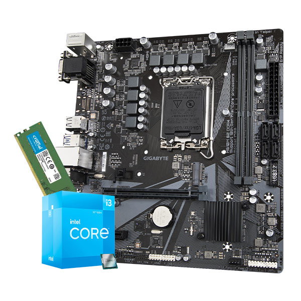 Intel Core i3-12100 - GIGABYTE H610M S2 DDR4 - Crucial 8GB DDR4 3200MHz